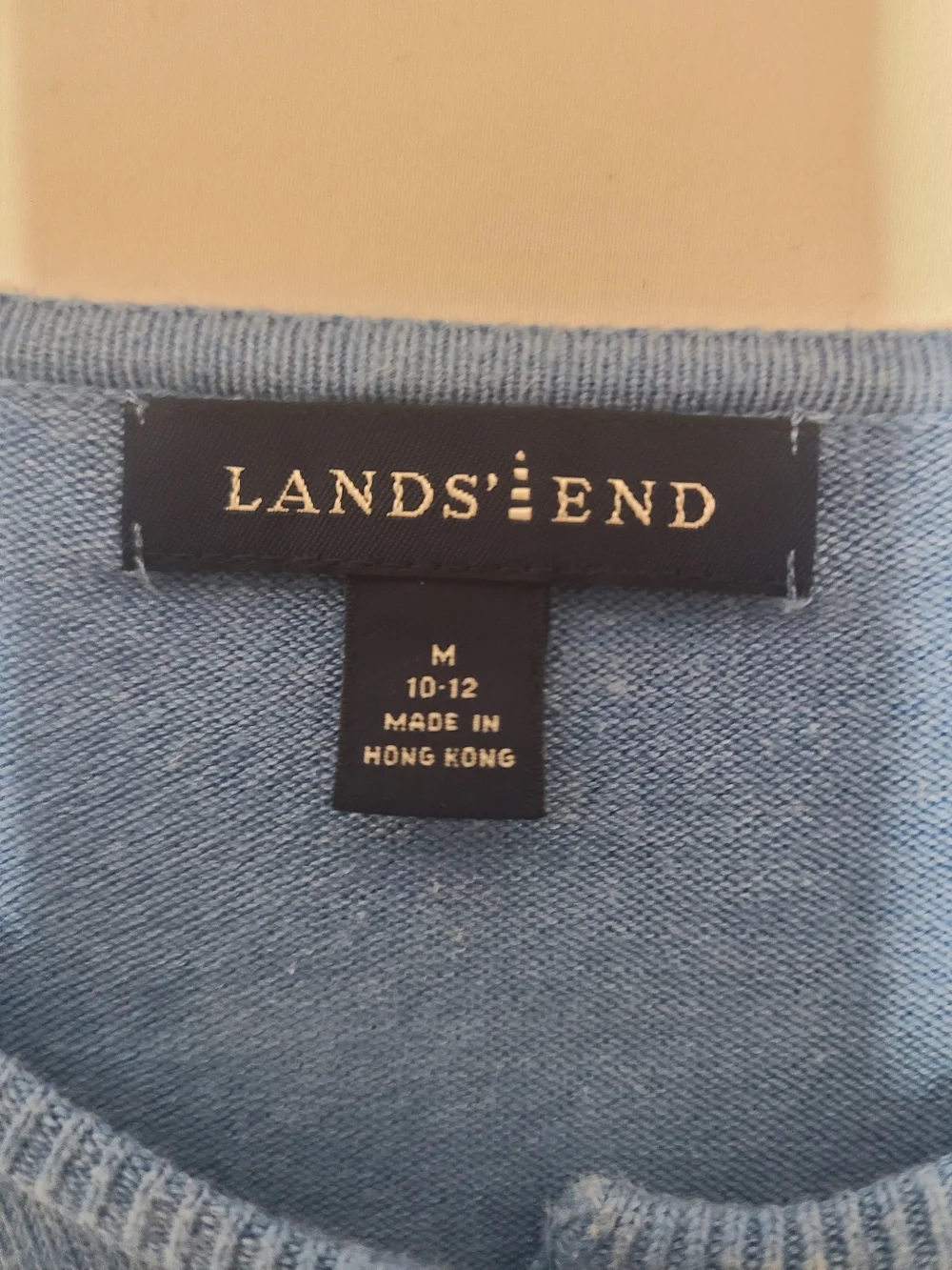 ​Lands' End Blue Cardigan & Talbots Lavender Top Bundle M
